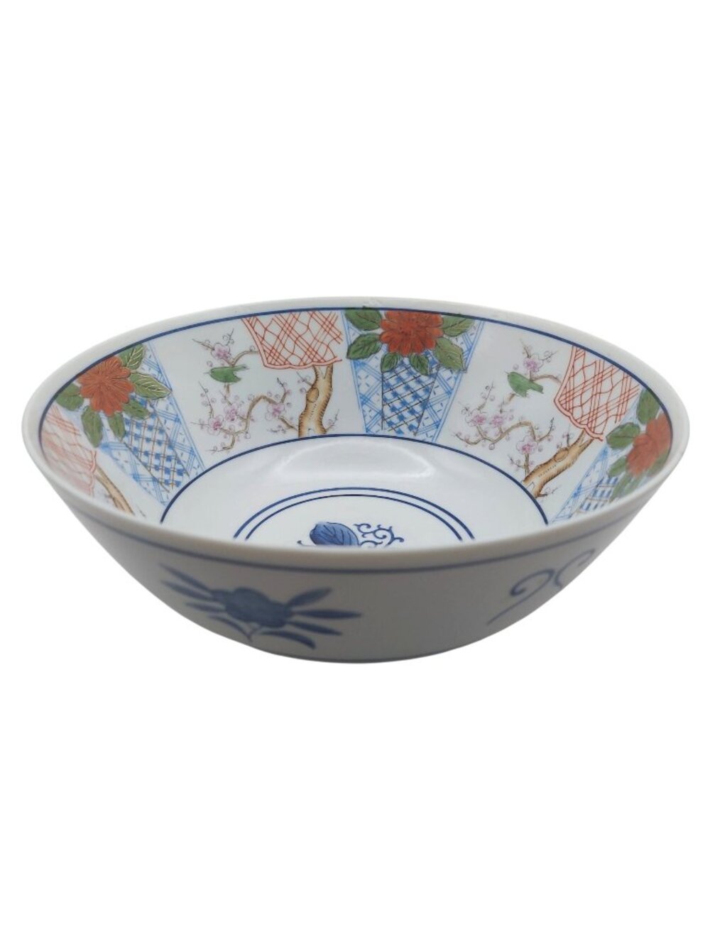 Andrea By Sadek Serving Bowl Porcelain Hand Painted Floral & Bird Japan Vintage